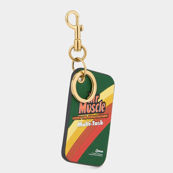 Anya Hindmarch Anya Brands Mr Muscle Charm Capra Leather In Apple Green
