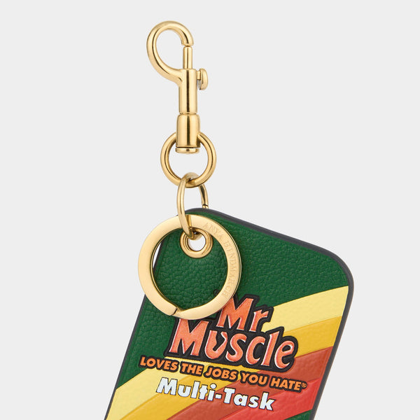 Anya Hindmarch Anya Brands Mr Muscle Charm Capra Leather In Apple Green