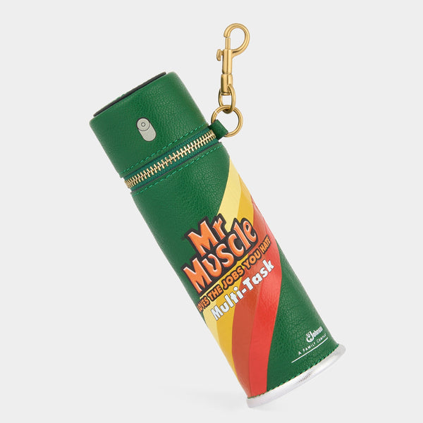 Anya Hindmarch Anya Brands Mr Muscle Coin Purse Charm Capra Leather In Apple Green