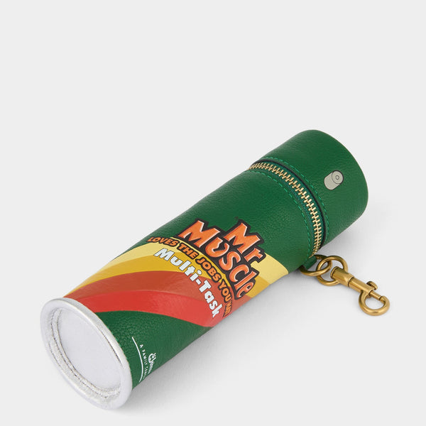 Anya Hindmarch Anya Brands Mr Muscle Coin Purse Charm Capra Leather In Apple Green