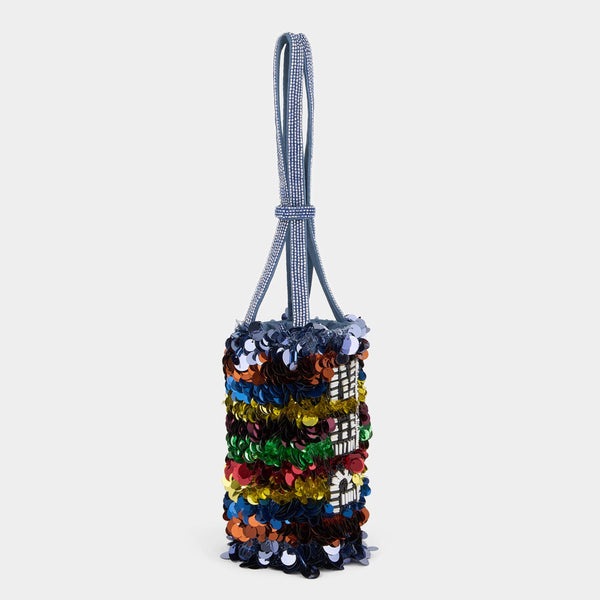 Anya Hindmarch Anya Brands PEZ Embellished Mini Bucket Bag Satin In Multi