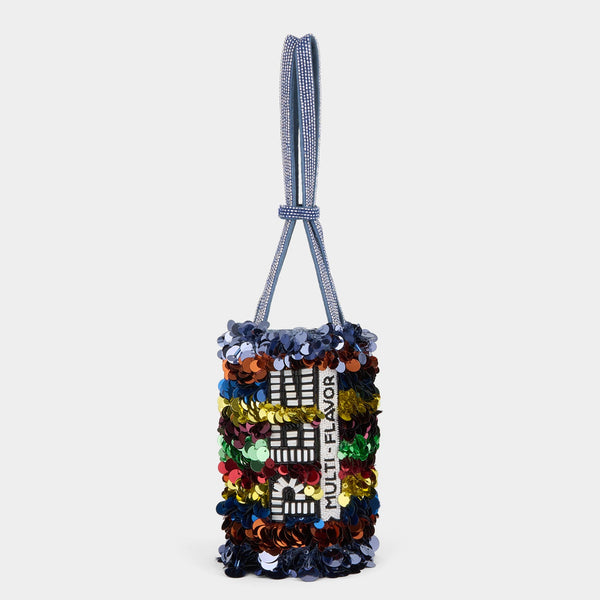 anya hindmarch Anya Brands PEZ Embellished Mini Bucket Bag Satin in Multi anya hindmarch Anya Brands PEZ Embellished Mini Bucket Bag Satin in Multi