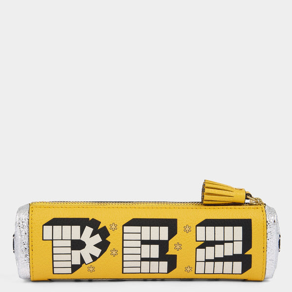 anya hindmarch Anya Brands PEZ Pencil Case Capra Leather in Lemon Yellow