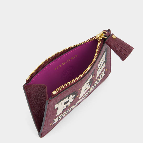 Anya Hindmarch Anya Brands PEZ Zip Card Case Capra Leather In Orchid Purple