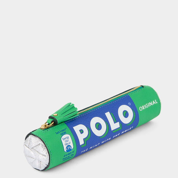 Anya Hindmarch Anya Brands Polo Pencil Case Capra Leather In Aloe Green