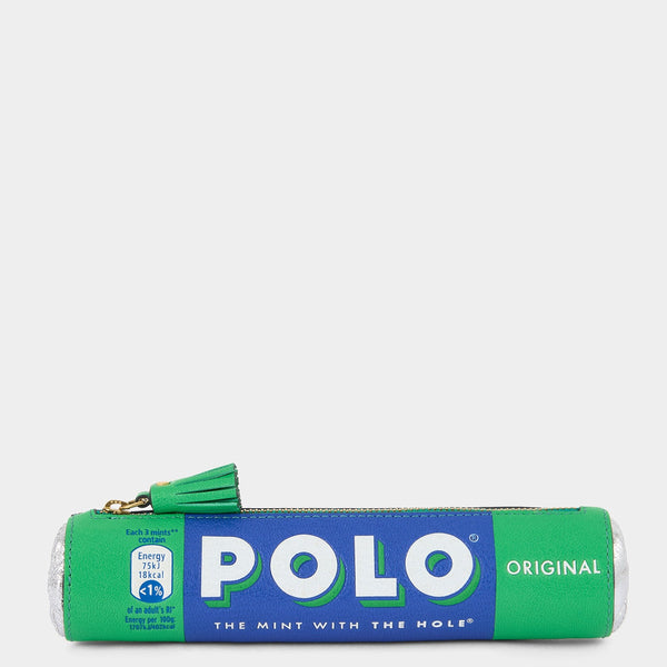 anya hindmarch Anya Brands Polo Pencil Case Capra Leather in Aloe Green