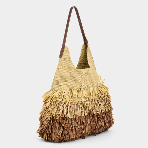 Anya Hindmarch Dégradé Shag Bag Raffia/Smooth Leather In Natural Brown