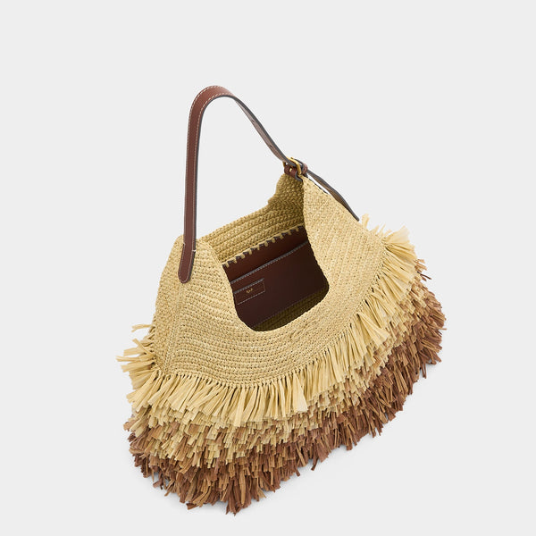 Anya Hindmarch Dégradé Shag Bag Raffia/Smooth Leather In Natural Brown