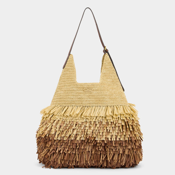 anya hindmarch Dégradé Shag Bag Raffia/Smooth Leather in Natural Brown anya hindmarch Dégradé Shag Bag Raffia/Smooth Leather in Natural Brown