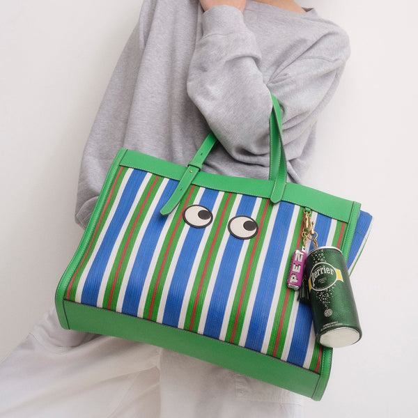 Anya Hindmarch E/W Eyes Tote Recycled Mesh/Capra Leather In Aloe Green