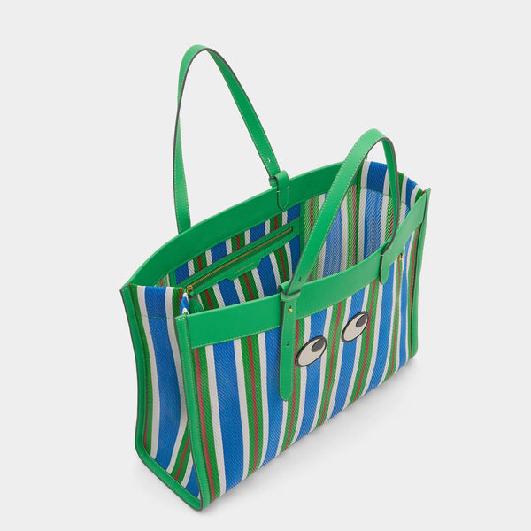 Anya Hindmarch E/W Eyes Tote Recycled Mesh/Capra Leather In Aloe Green