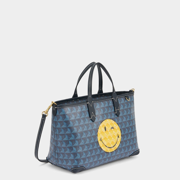 Anya Hindmarch I Am A Plastic Bag XS Wink Tote Recyled Canvas In Marine
