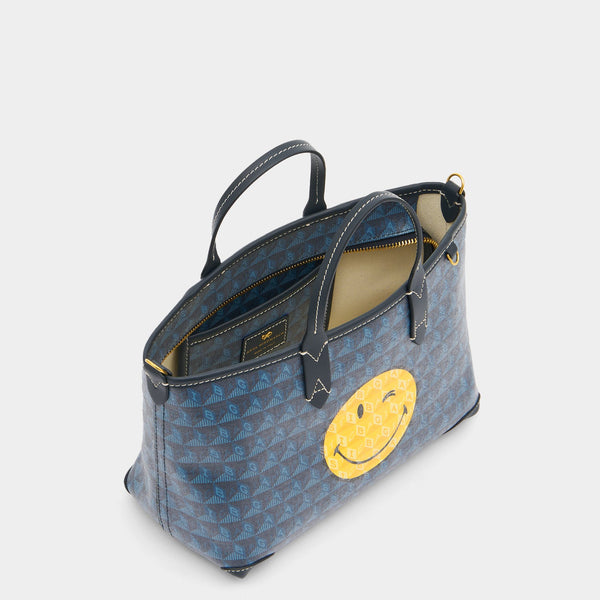 Anya Hindmarch I Am A Plastic Bag XS Wink Tote Recyled Canvas In Marine