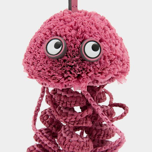Anya Hindmarch Jellyfish Charm Charm Jellyfish In Bubblegum Raffia With Smooth Eco Leather