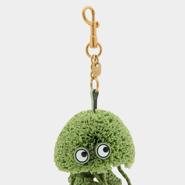 Anya Hindmarch Jellyfish Charm Paper Raffia/Smooth Leather In Aloe Green