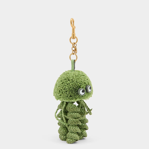 Anya Hindmarch Jellyfish Charm Paper Raffia/Smooth Leather In Aloe Green