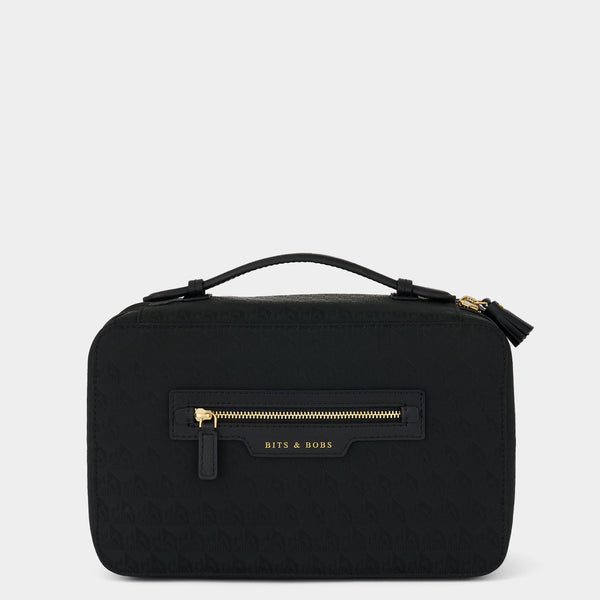 Anya Hindmarch Logo Bathroom Cabinet Recycled Nylon In Black