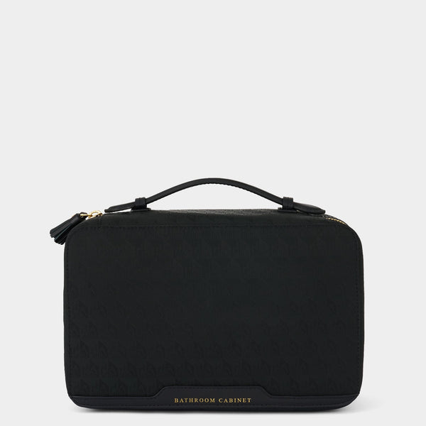 Anya Hindmarch Logo Bathroom Cabinet Recycled Nylon In Black