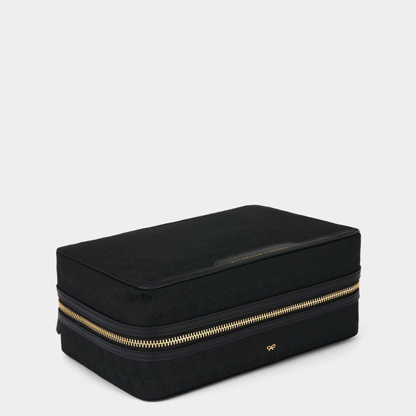 anya hindmarch Logo Bathroom Cabinet Recycled Nylon in Black