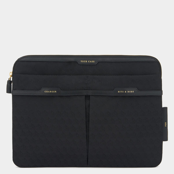 anya hindmarch Logo Technology Case Recycled Nylon in Black