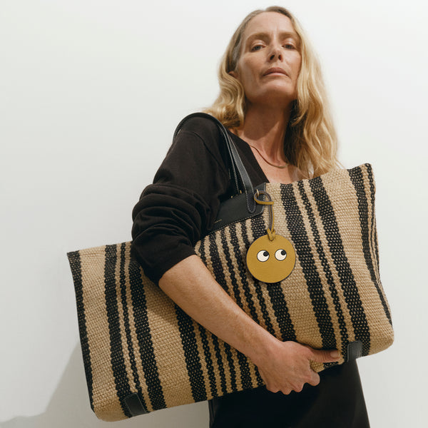 Anya Hindmarch Maison Bengal Jute Tote Jute/Goat Leather In Black/Natural