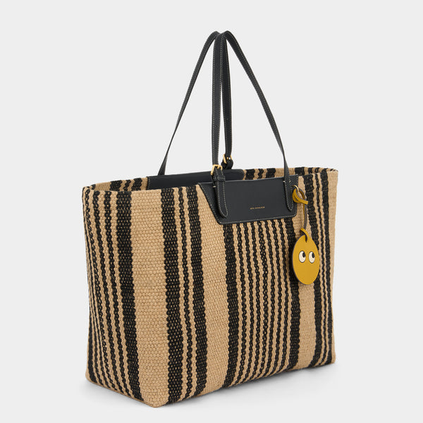Anya Hindmarch Maison Bengal Jute Tote Jute/Goat Leather In Black/Natural