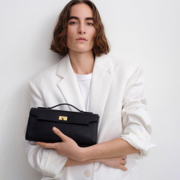 Anya Hindmarch Mortimer Clutch Calf Leather In Black