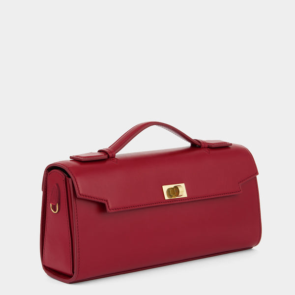 Anya Hindmarch Mortimer Clutch Calf Leather In Vampire Red