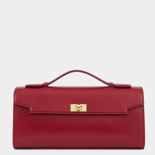 anya hindmarch Mortimer Clutch Calf Leather in Vampire Red anya hindmarch Mortimer Clutch Calf Leather in Vampire Red