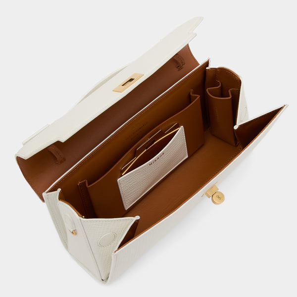 Anya Hindmarch Mortimer Clutch Crosshatch Calf Leather In White