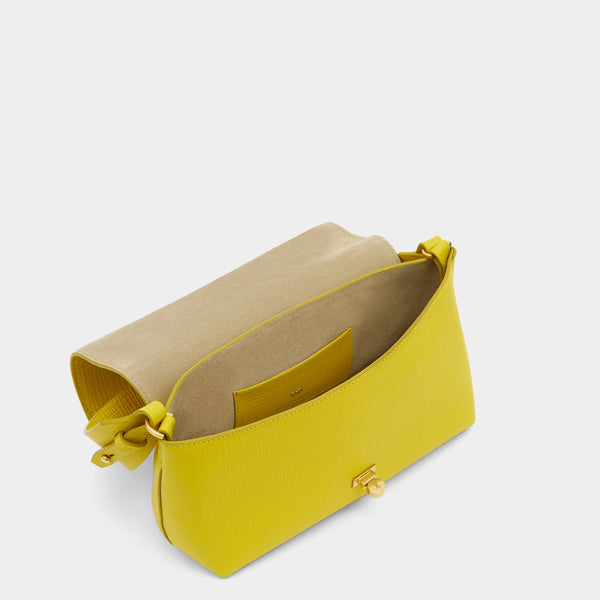Anya Hindmarch Mortimer Cross-body Crosshatch Calf Leather In Taxi Yellow