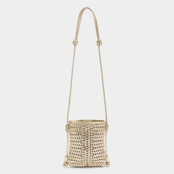 Anya Hindmarch Neeson Cross-body Pouch Capra Leather In Platino Gold