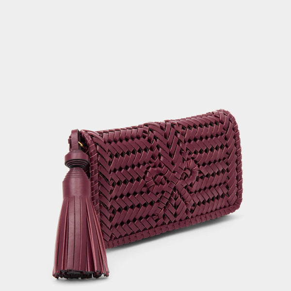 Anya Hindmarch Neeson Tassel Clutch Calf Leather In Orchid Purple