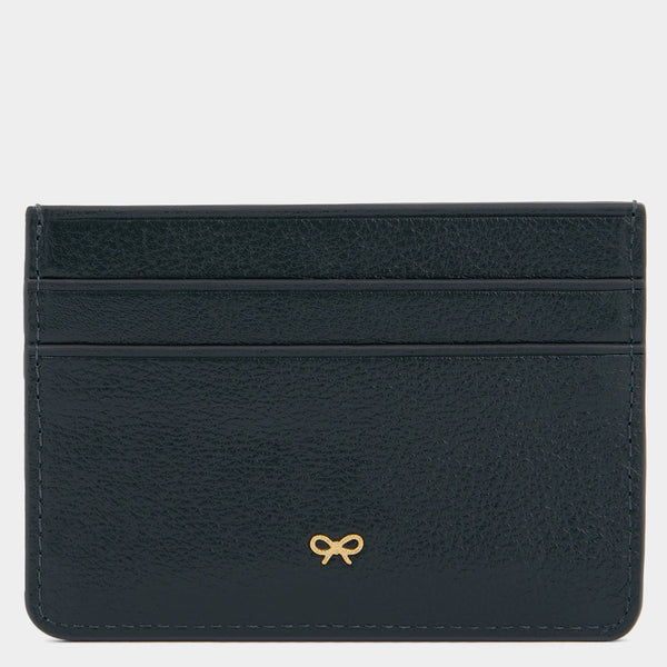 Anya Hindmarch Peeping Eyes Card Case Capra Leather In Ink Green