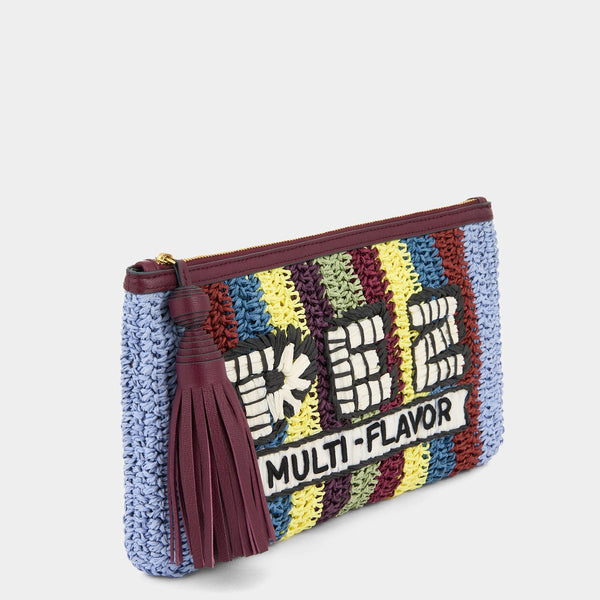 Anya Hindmarch Raffia Anya Brands PEZ Pochette Paper Raffia/Capra Leather In Multi