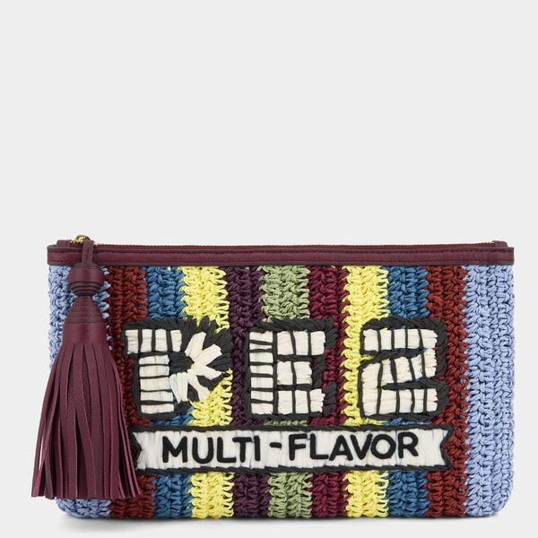 anya hindmarch Raffia Anya Brands PEZ Pochette Paper Raffia/Capra Leather in Multi