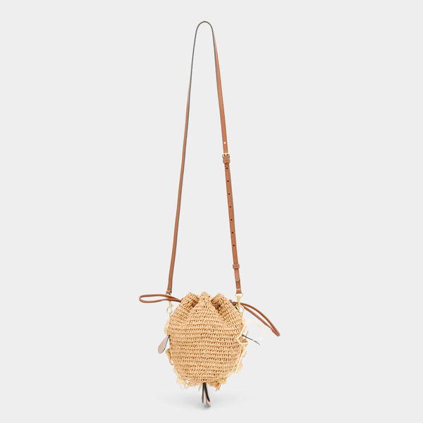 Anya Hindmarch Raffia Blowfish Cross-body Natural Raffia/Smooth Leather In Natural