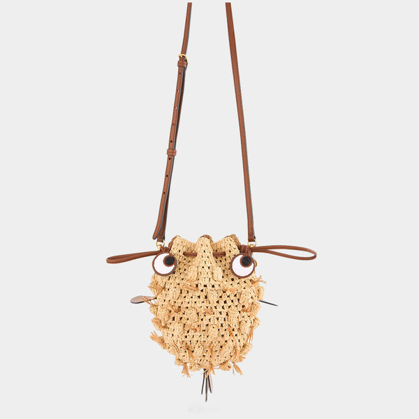 anya hindmarch Raffia Blowfish Cross-body Natural Raffia/Smooth Leather in Natural