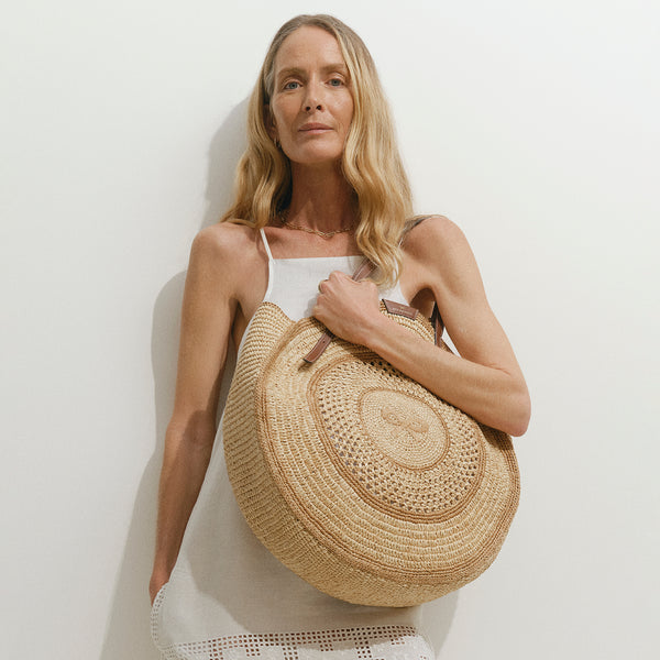 Anya Hindmarch Raffia Round Bow Tote Raffia In Natural