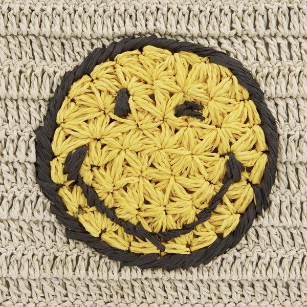 Anya Hindmarch Raffia Wink Pochette Paper Raffia/Capra Leather In Paper Beige