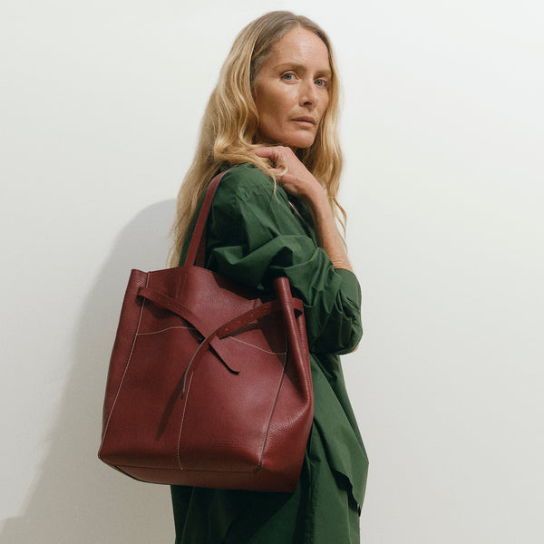 Anya Hindmarch Return To Nature N/S Tote Natural Grain Leather In Rosewood