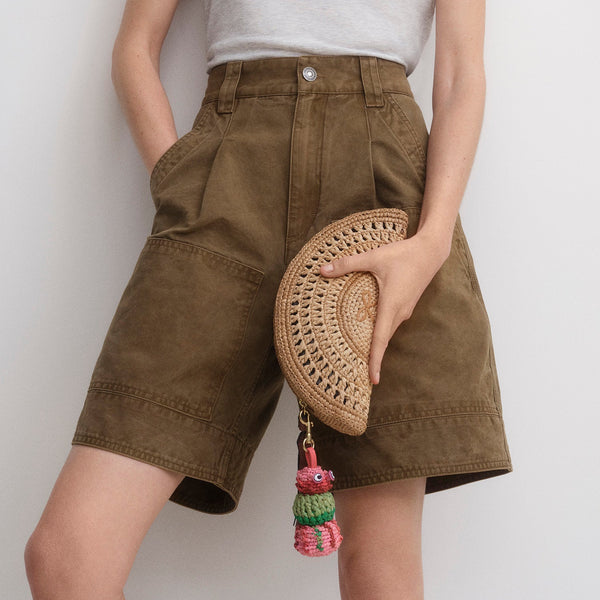 Anya Hindmarch Sea Urchin Charm Natural Raffia/Smooth Leather In Multi