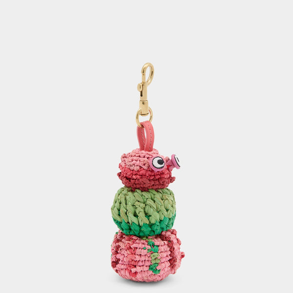 Anya Hindmarch Sea Urchin Charm Natural Raffia/Smooth Leather In Multi