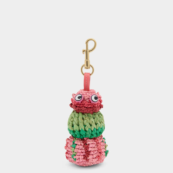 anya hindmarch Sea Urchin Charm Natural Raffia/Smooth Leather in Multi