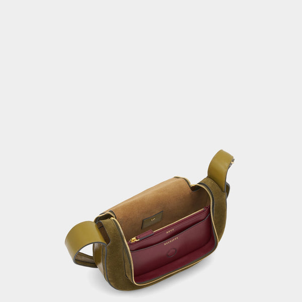 Anya Hindmarch Vere Small Cross-body Suede Leather/Calf Leather In Bonsai Green