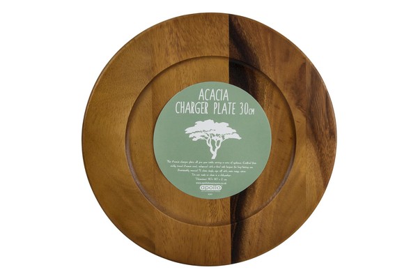 apollo housewares 4241 - Acacia Charger Plate 30cm Acacia Charger Plate 30cm