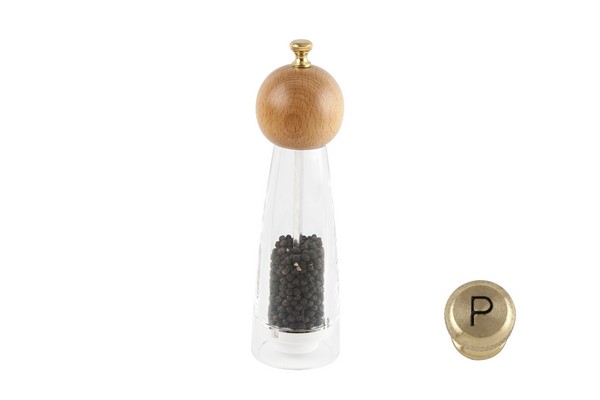 apollo housewares 4382 - Acrylic Mill 22cm Beech Pepper Acrylic Mill 22cm Beech Pepper