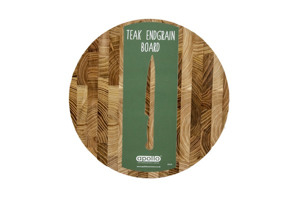 apollo housewares 4414 - Teak Endgrain Board 25cm RND Teak Endgrain Board 25cm RND