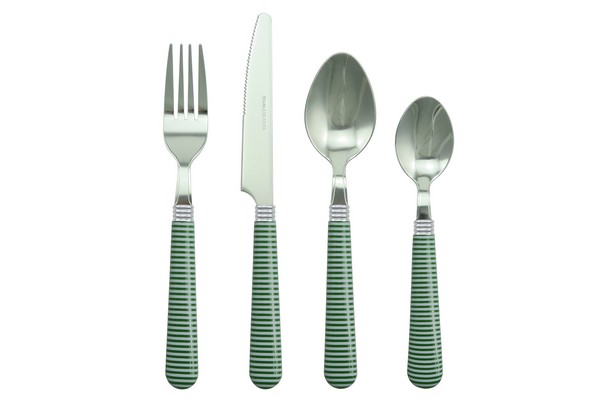 apollo housewares 4707 - SS Cutlery Set16pc HOOPS GREEN SS Cutlery Set16pc HOOPS GREEN