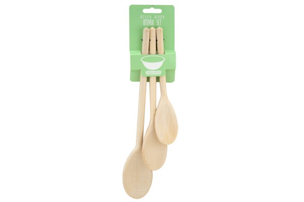 apollo housewares 4982 - Beech Spoon Set 20 25 30cm FSC Beech Spoon Set 20 25 30cm FSC